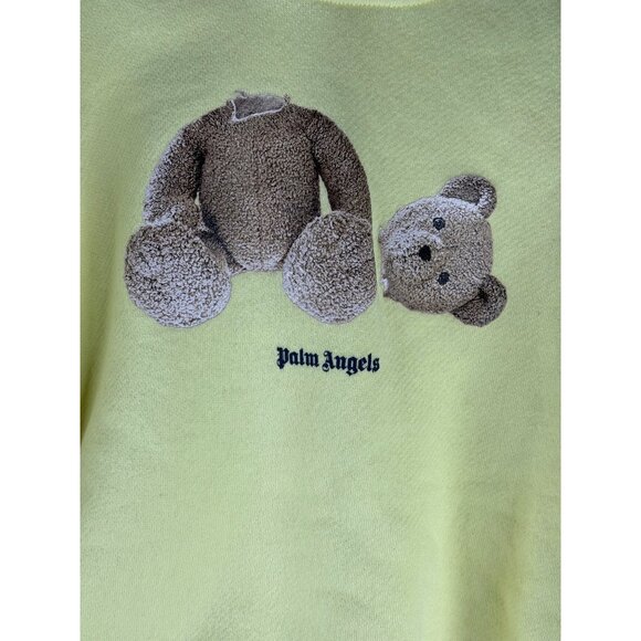 Palm Angels Yellow Broken Bear Hoodie Authentic Unisex Childs Size 8 NWT - Picture 4 of 11